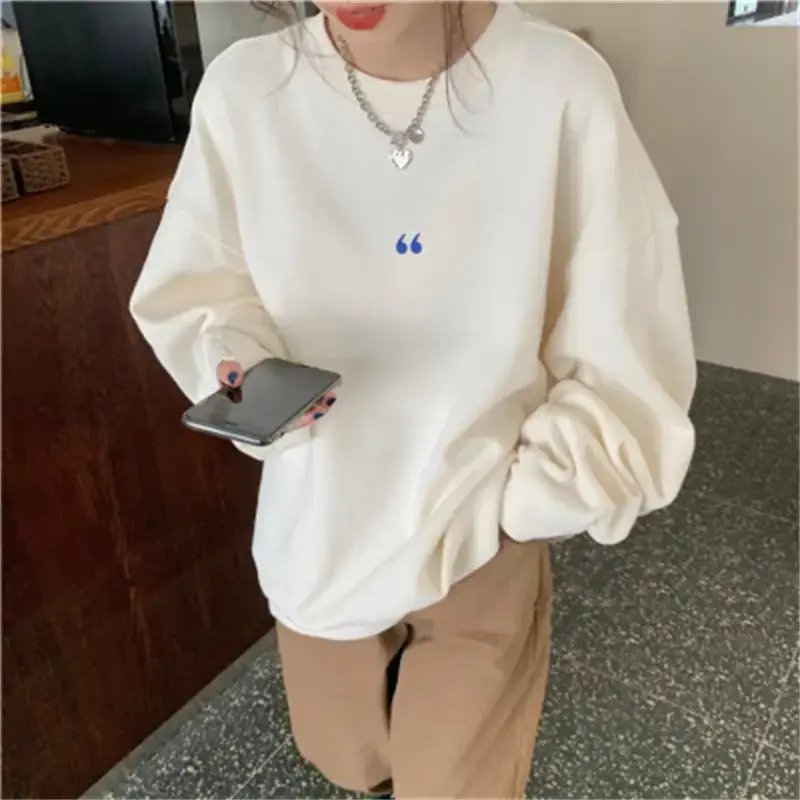 Women's White Oversized Sweater with Quote Print - Image 6