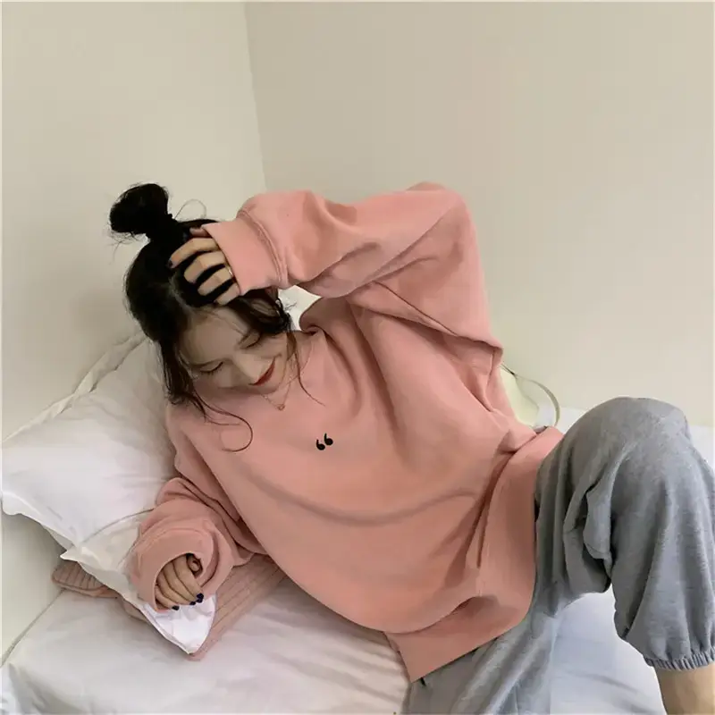 Women's White Oversized Sweater with Quote Print — feature 10
