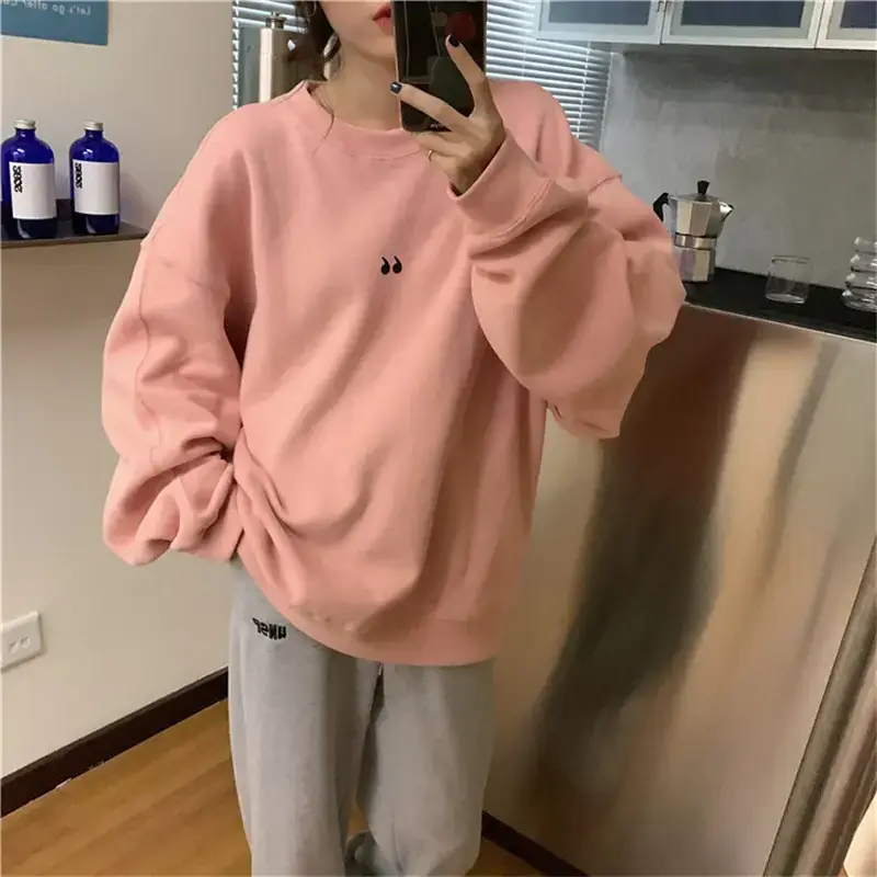 Women's White Oversized Sweater with Quote Print — feature 13
