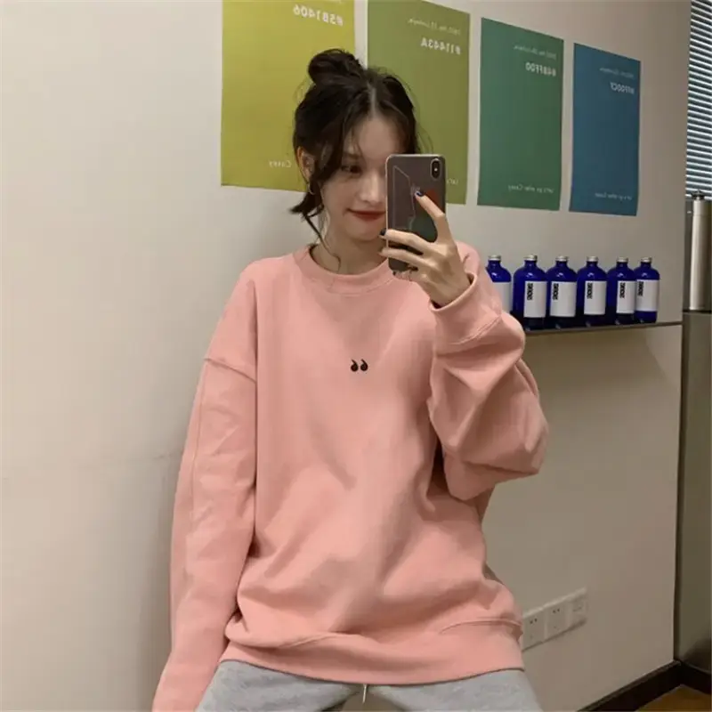 Women's White Oversized Sweater with Quote Print — feature 15