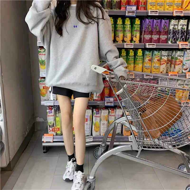 Women's White Oversized Sweater with Quote Print — feature 35