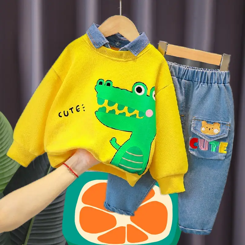 Children's Cartoon Long Sleeve Lapset Korean Style 1-3Yr Set - Image 4
