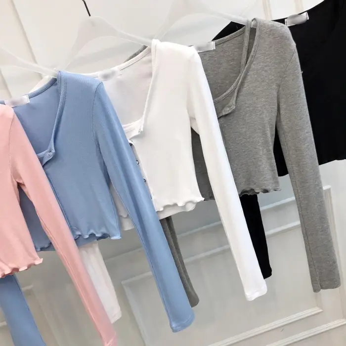 Black Long Sleeve Cardigan & Gray Skirt Two-Piece Set for Women — feature 19