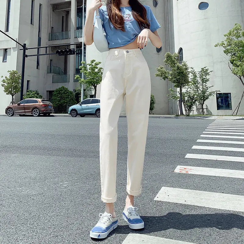 Women High-Waist Slimming Apricot Harem Pants 2025 - Image 2
