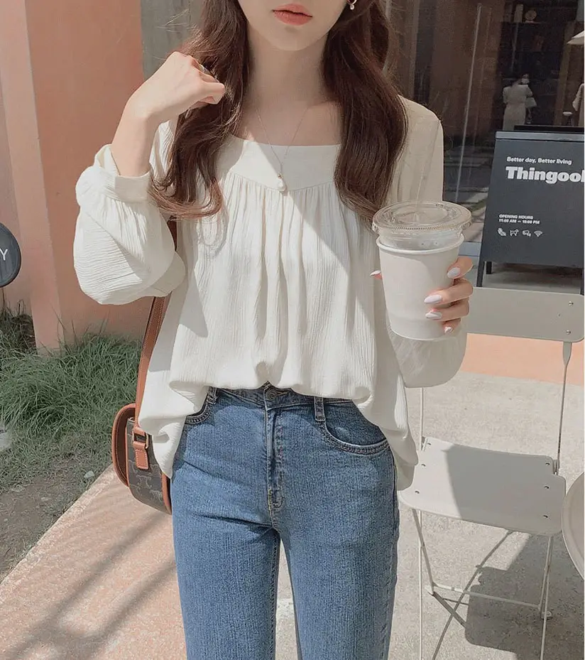 2024 Long Sleeve Satin Women's Shirt Grey - Image 2