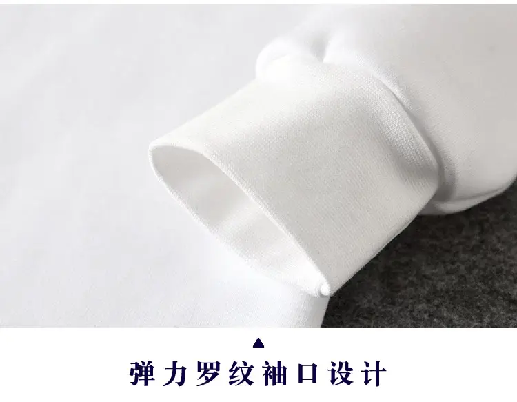 White Fleece Lined Boys T-Shirt Long Sleeve Polo — feature 7