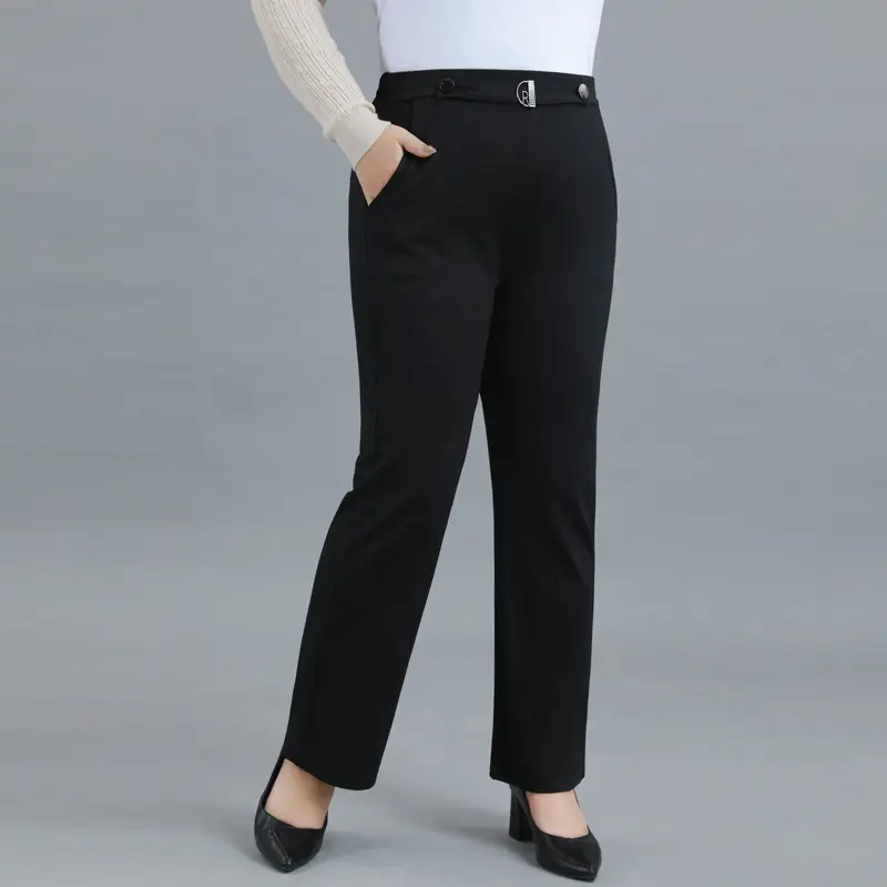 Plus Size Women's Black Stretch Boot-Cut Pants - Image 3