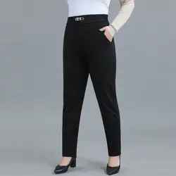 Plus Size Women's Black Stretch Boot-Cut Pants — feature 3