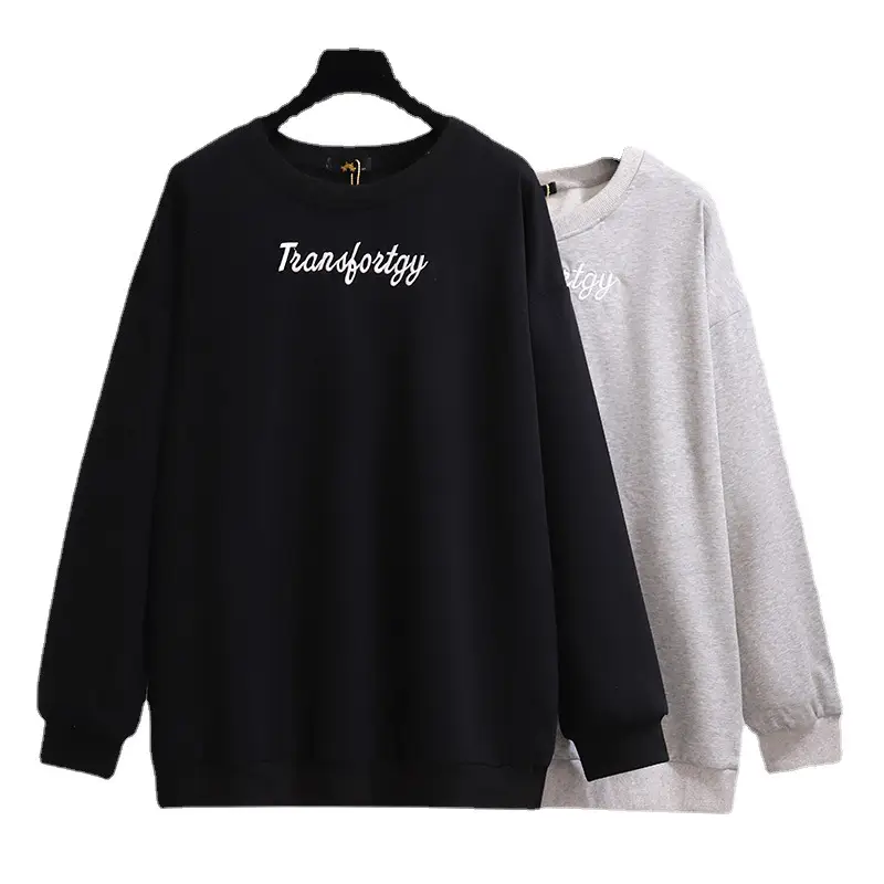 Plus Size Women's Black Sweatshirt with "Transportas" Print - Image 6