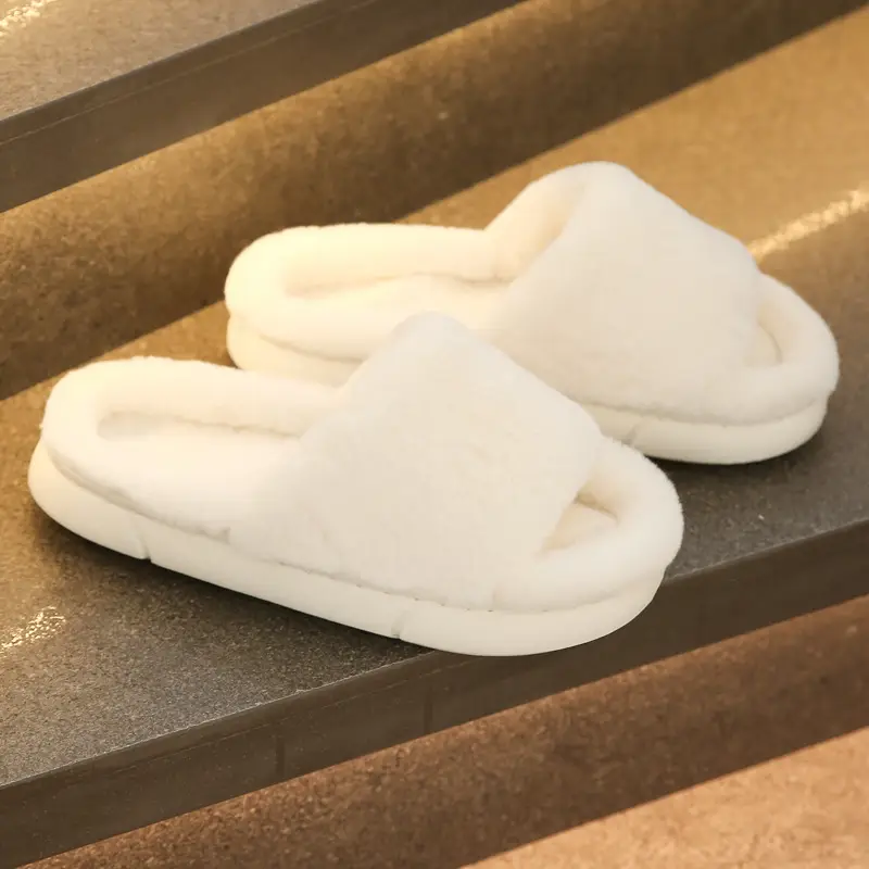 2023 cotton slippers women's winter drooping feeling home indoor warm non-slip cute spring and autumn couple furry slippers wholesale
