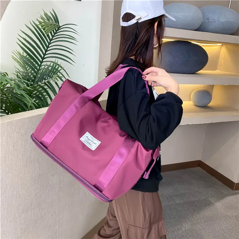 Pink Logo Travel Fitness Bag Large Capacity