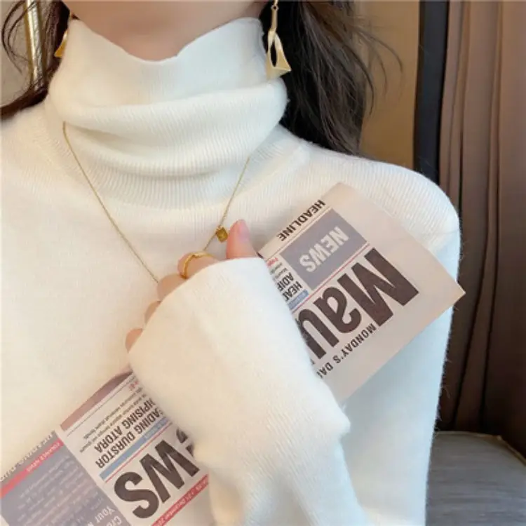 Women Turtleneck Sweater 2025 Warm Knit Long Sleeve - Image 10