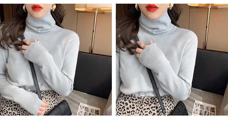 Women Turtleneck Sweater 2025 Warm Knit Long Sleeve — feature 11