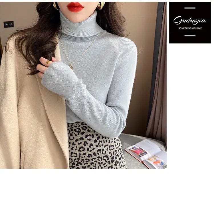 Women Turtleneck Sweater 2025 Warm Knit Long Sleeve — feature 12