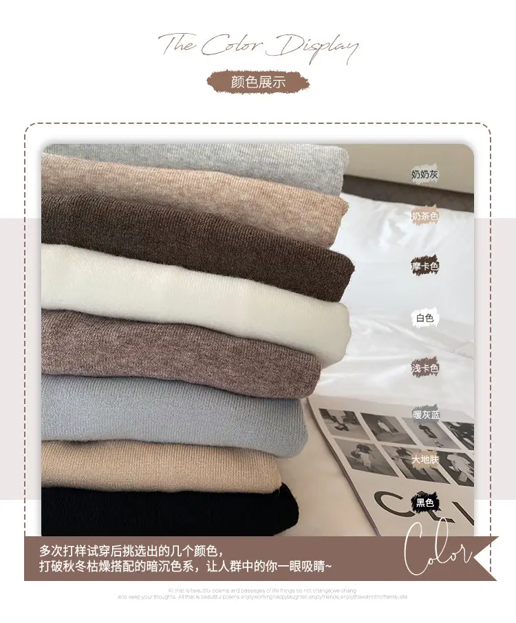 Women Turtleneck Sweater 2025 Warm Knit Long Sleeve — feature 14