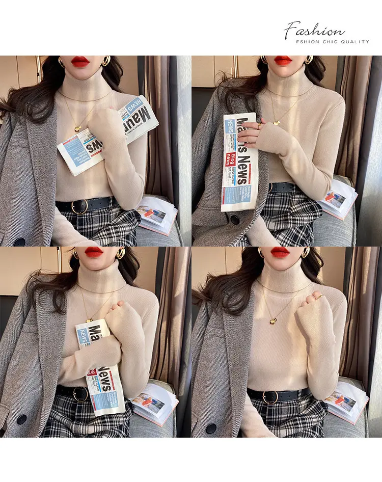 Women Turtleneck Sweater 2025 Warm Knit Long Sleeve — feature 6