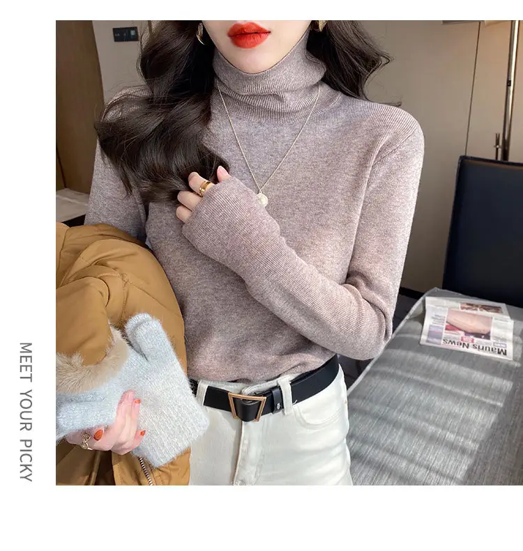 Women Turtleneck Sweater 2025 Warm Knit Long Sleeve — feature 7