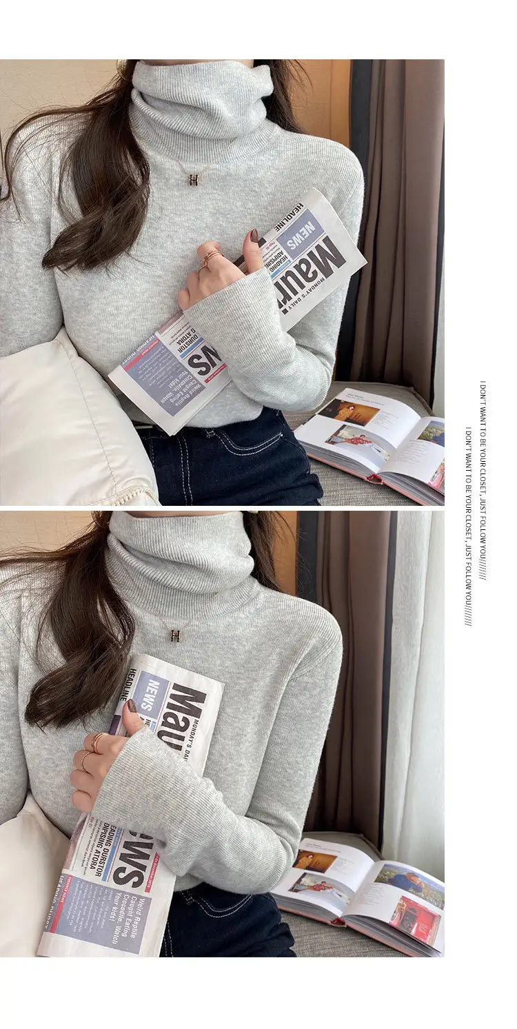 Women Turtleneck Sweater 2025 Warm Knit Long Sleeve — feature 9