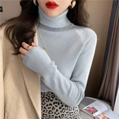 Women Turtleneck Sweater 2025 Warm Knit Long Sleeve - Image 5