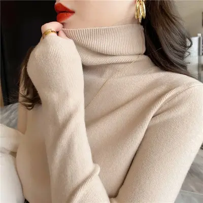 Women Turtleneck Sweater 2025 Warm Knit Long Sleeve - Image 6