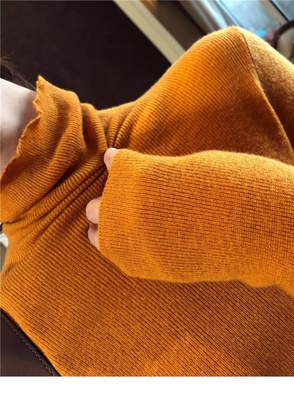 Women High Collar Knitted Sweater Purple Winter Top — feature 19