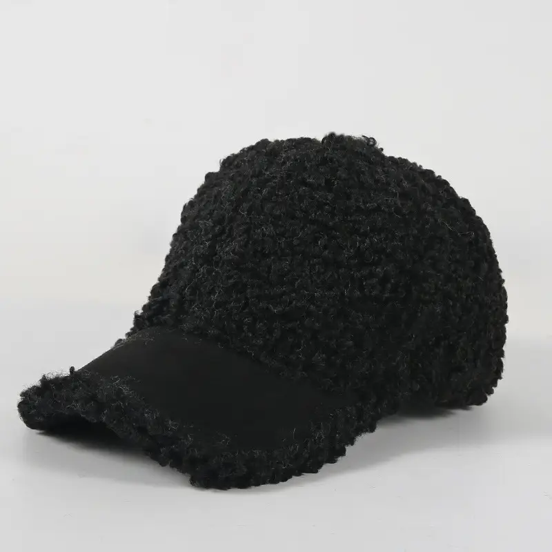 Lamb Wool Women's Winter Face Cap Soft Warm