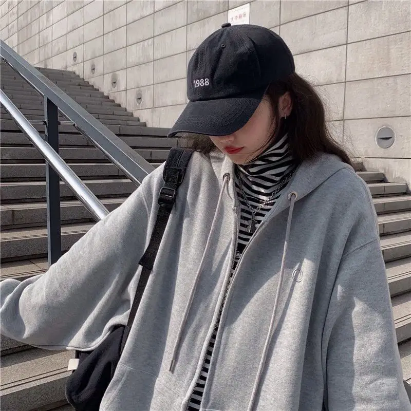 Women Grey Fleece Zip Hoodie Spring Autumn 2025 — feature 15