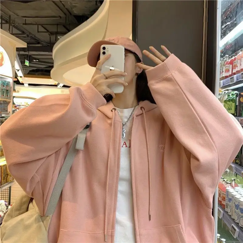 Women Grey Fleece Zip Hoodie Spring Autumn 2025 — feature 6