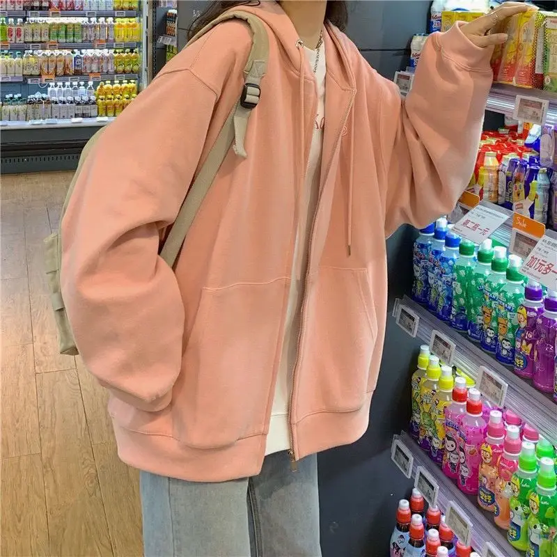 Women Grey Fleece Zip Hoodie Spring Autumn 2025 — feature 8