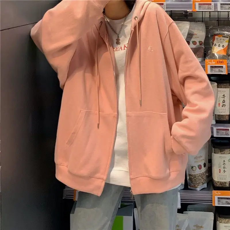 Women Grey Fleece Zip Hoodie Spring Autumn 2025 — feature 9