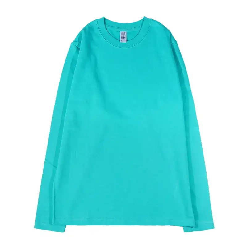 Long Sleeve Grey Cotton T-Shirt Round Neck - Image 4