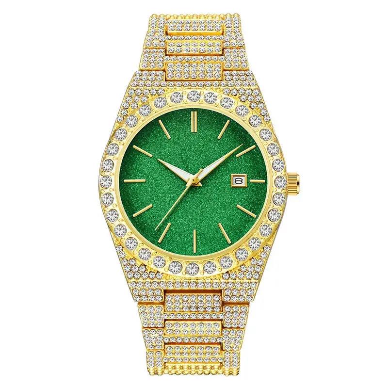 Cool Men's Diamond Gold Hip Hop Watch - Image 2