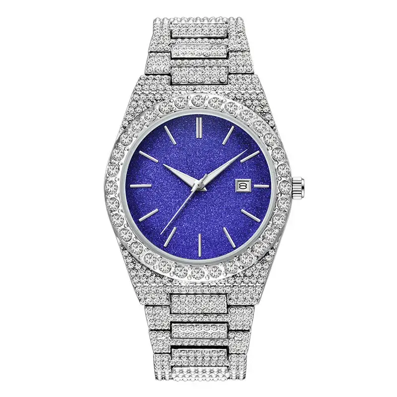 Cool Men's Diamond Gold Hip Hop Watch - Image 6