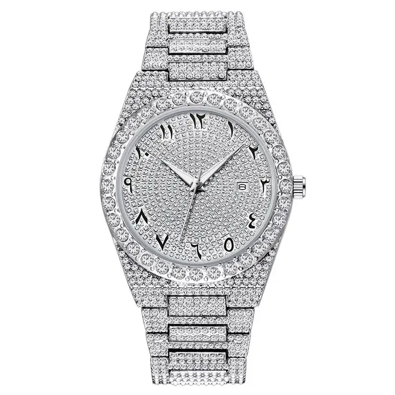 Cool Men's Diamond Gold Hip Hop Watch - Image 8