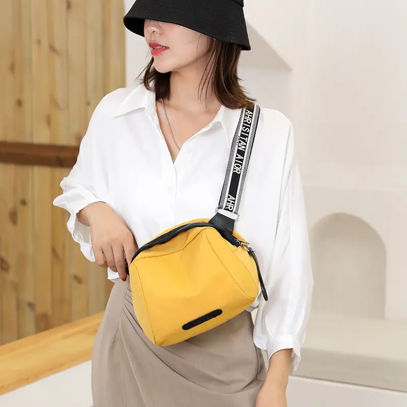 Women's Pink Nylon Shoulder Crossbody Bag - Image 10