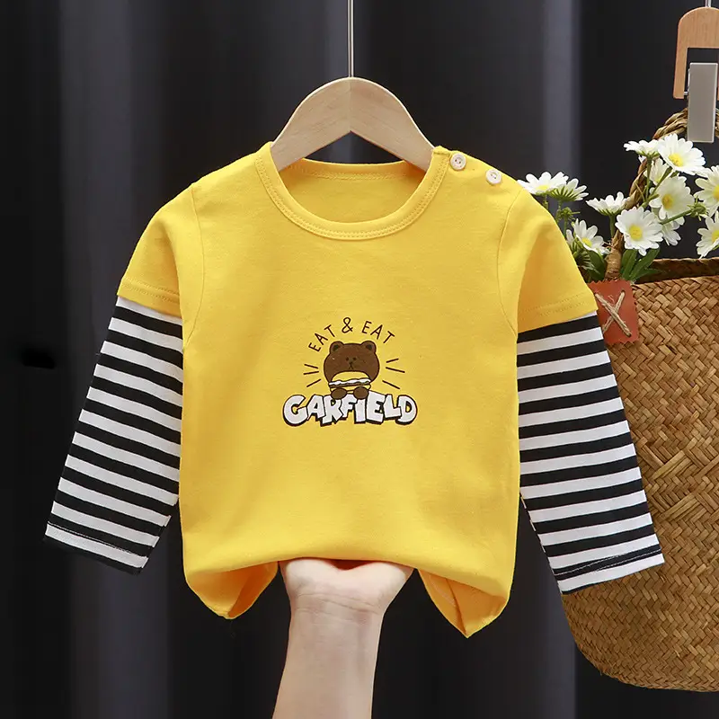 Children's Cotton T-Shirt Yellow Smile Print - Image 11