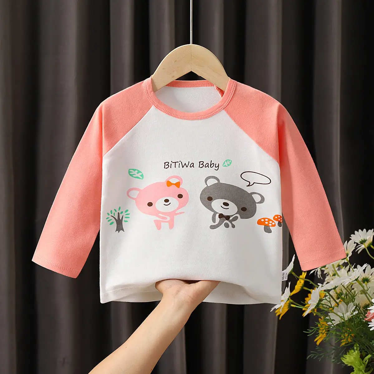 Children's Cotton T-Shirt Yellow Smile Print - Image 3