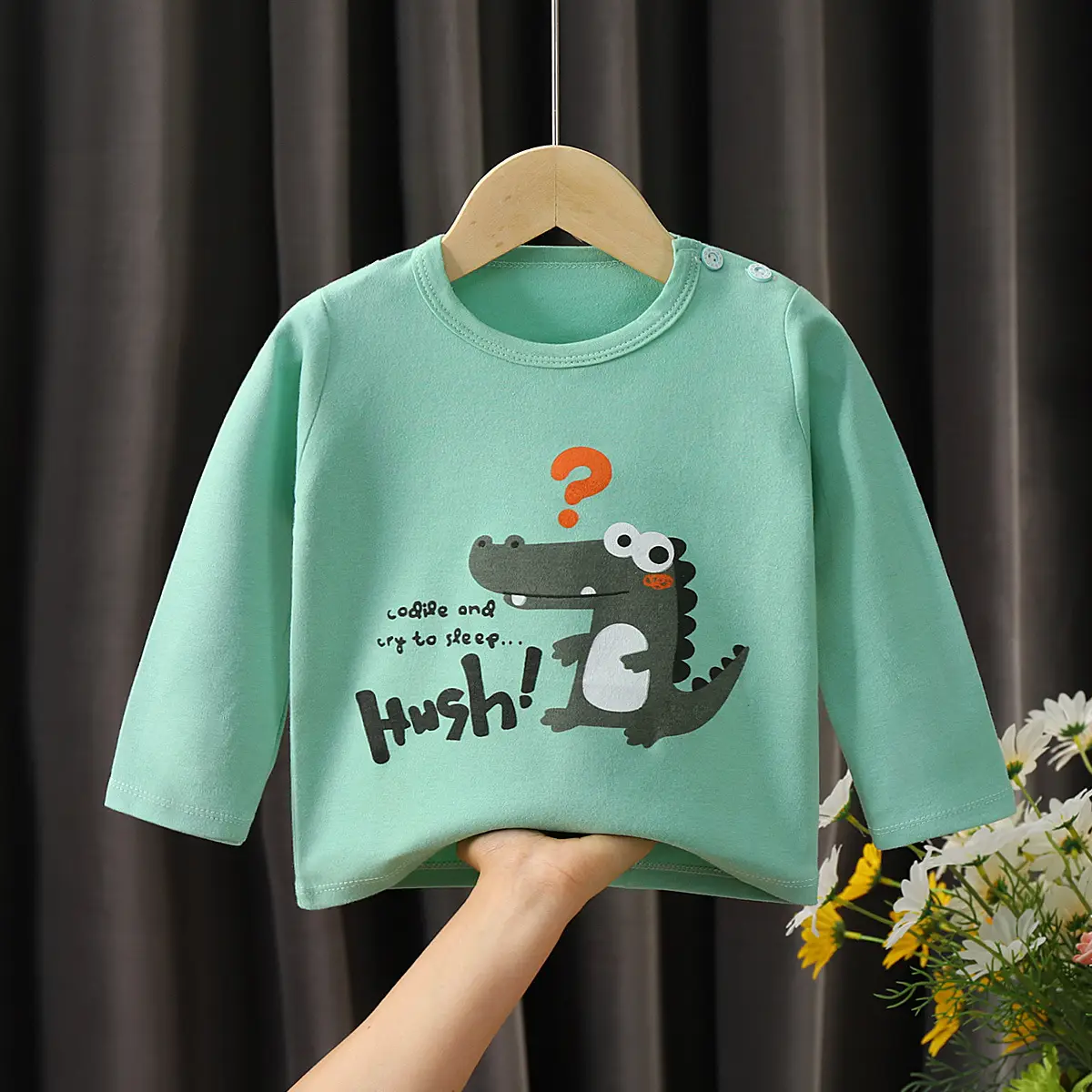 Children's Cotton T-Shirt Yellow Smile Print - Image 6