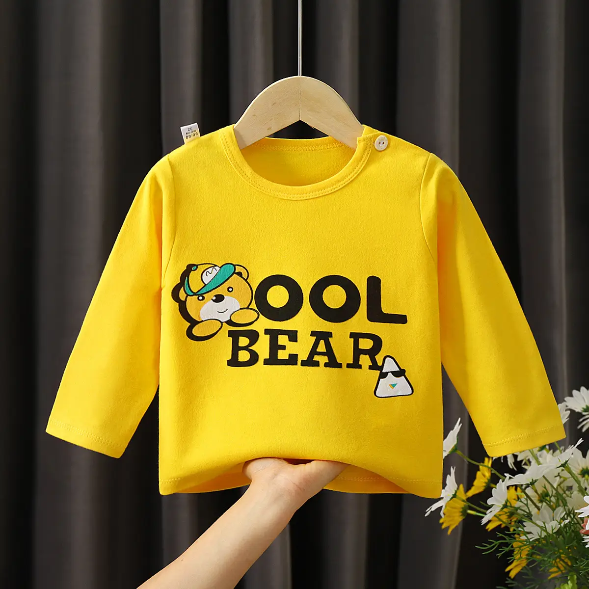 Children's Cotton T-Shirt Yellow Smile Print - Image 7