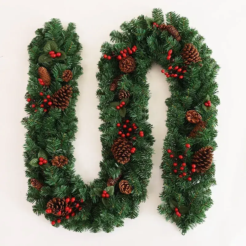 2.7m Christmas Tree Wreath with Pinecones and Red Berries