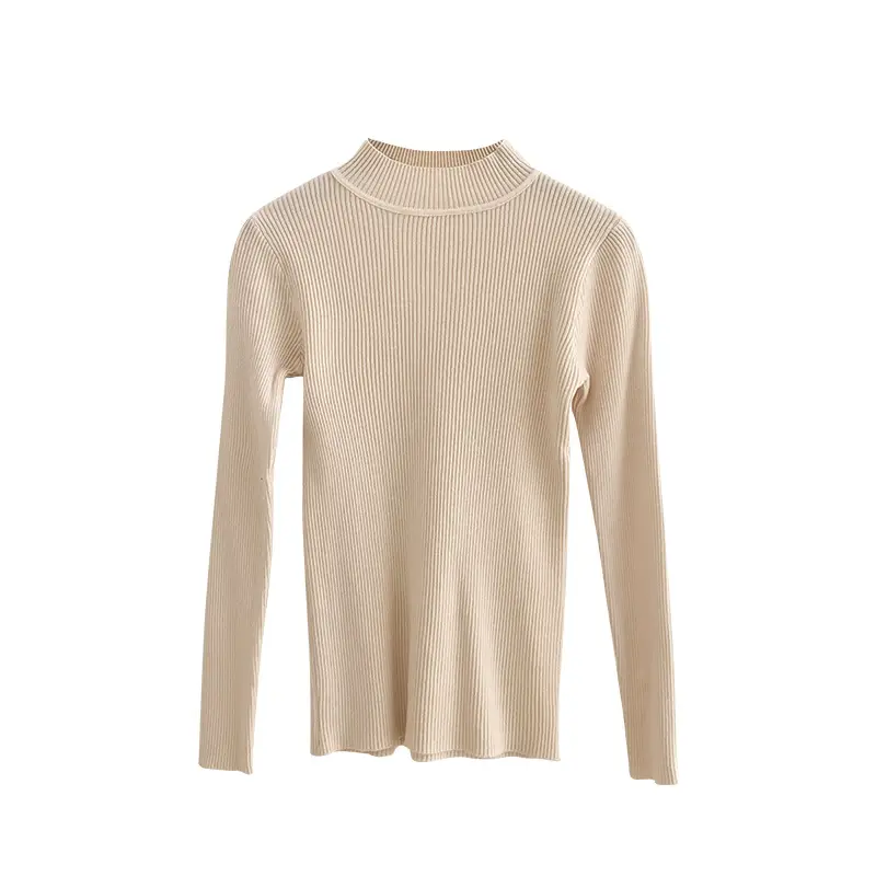 Women Half High Collar Sweater Winter Pullover Long Sleeve - Image 17