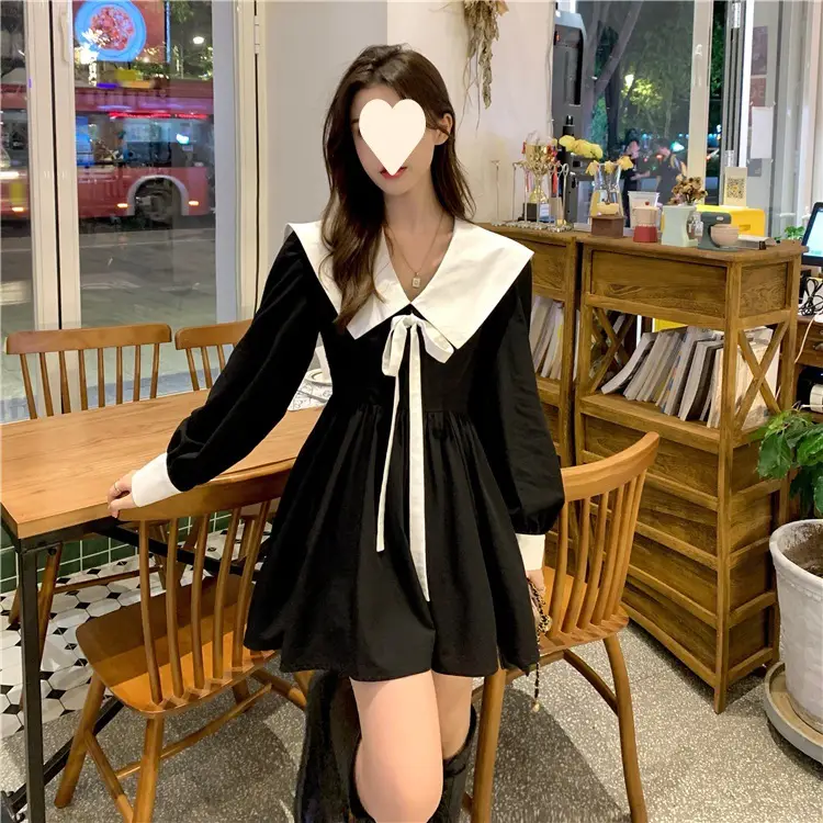 Navy Tie-Waist Black Dress for Girls 2026 - Image 4