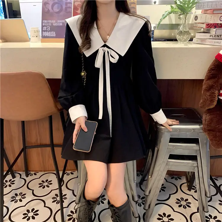 Navy Tie-Waist Black Dress for Girls 2026 — feature 7