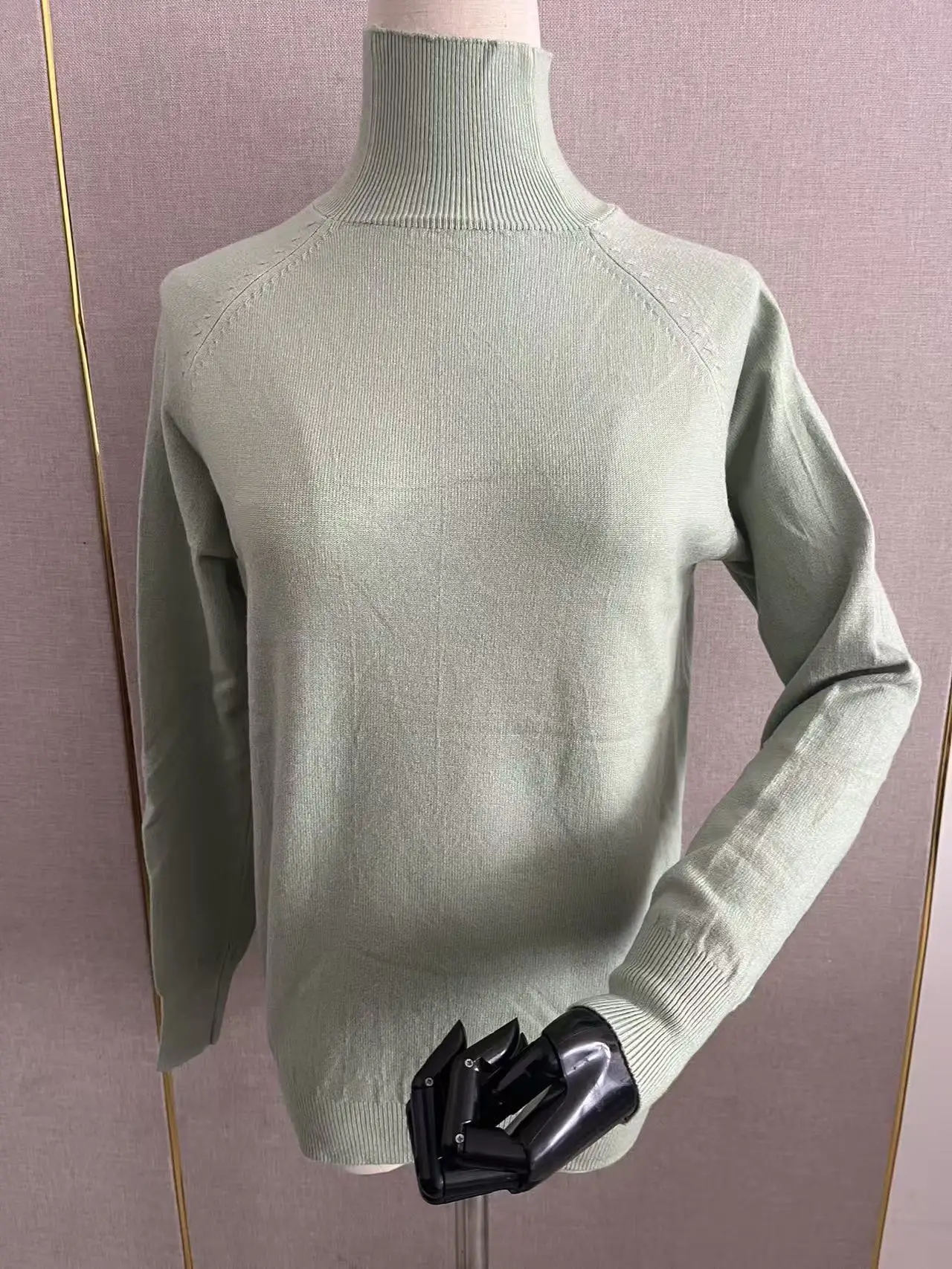 Women Grey Knit High Neck Sweater Winter - Image 11