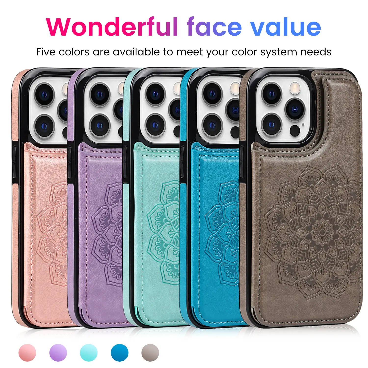 iPhone 13 Pro Max Face Cover with Mandala Embossing
