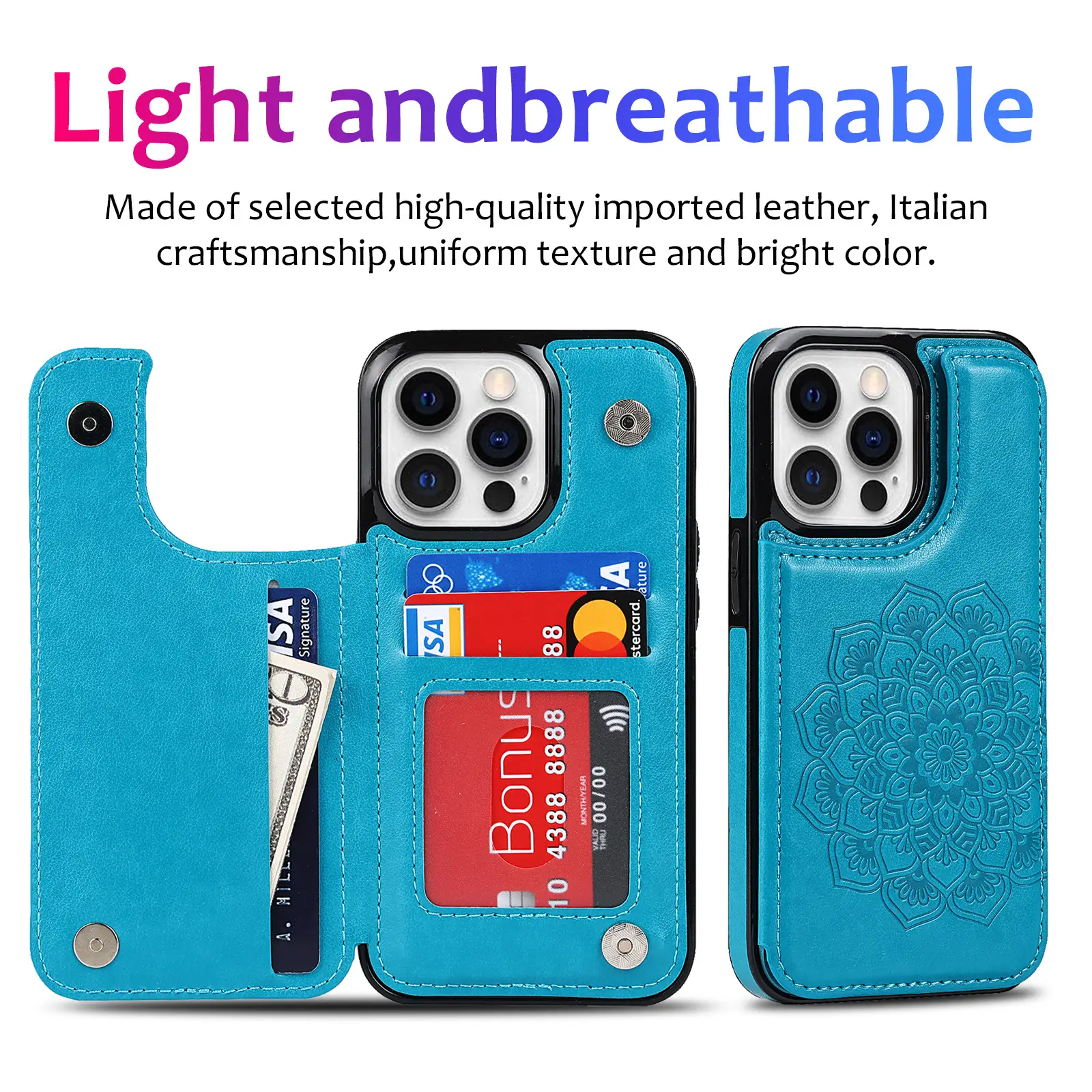 iPhone 13 Pro Max Face Cover with Mandala Embossing