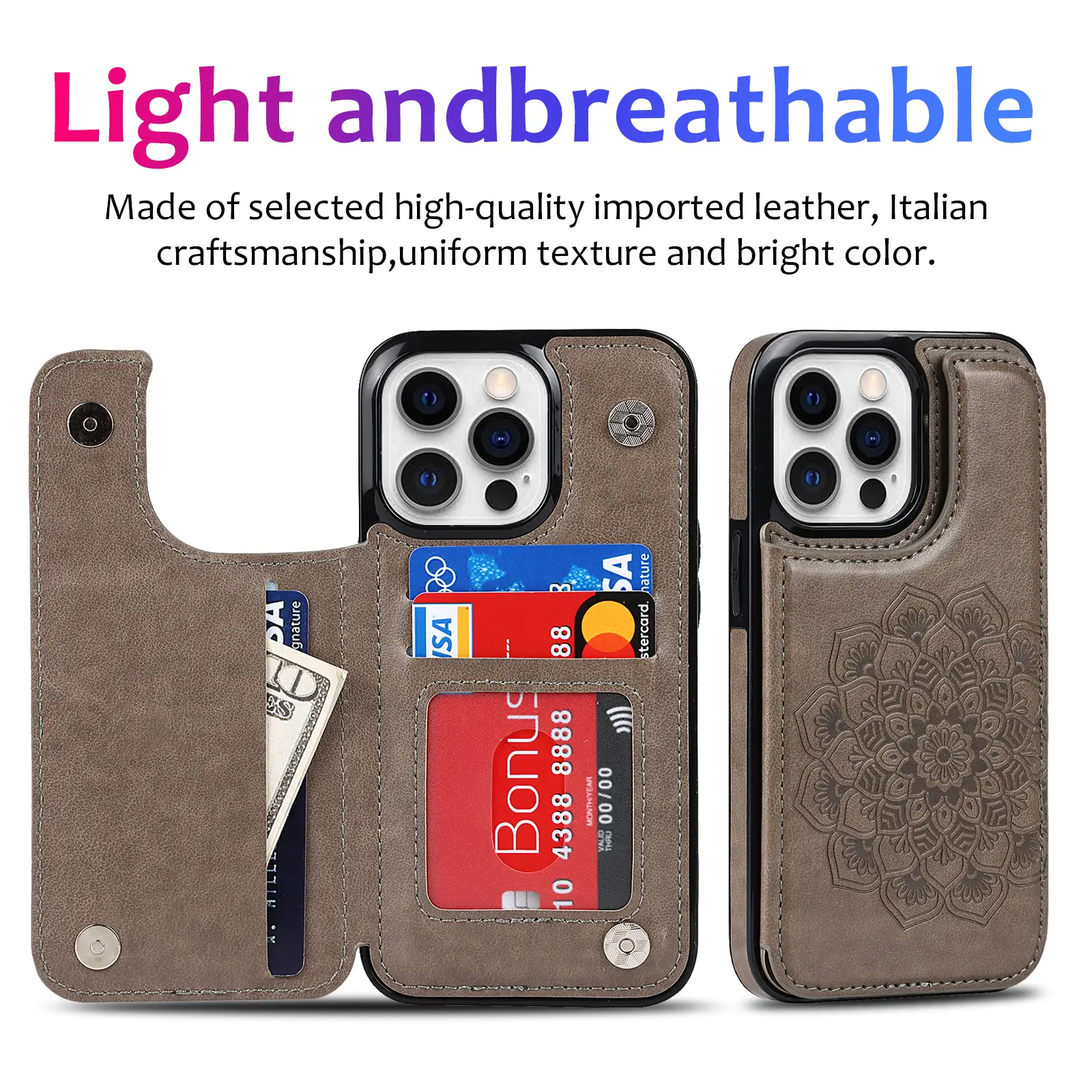 iPhone 13 Pro Max Face Cover with Mandala Embossing