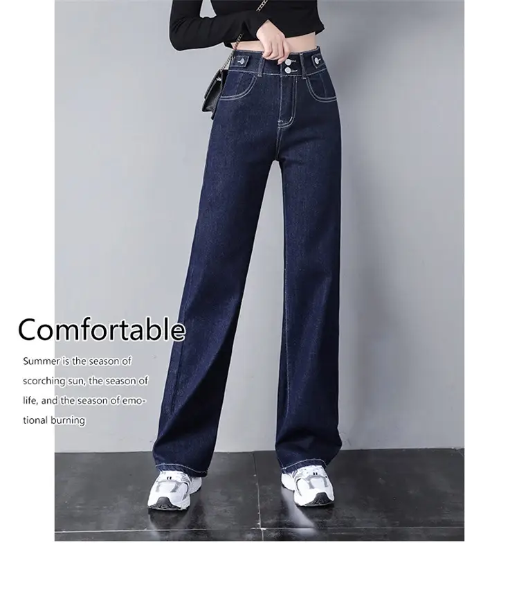 Dark Blue High-Waisted Straight Leg Jeans for Women 2026 — feature 10