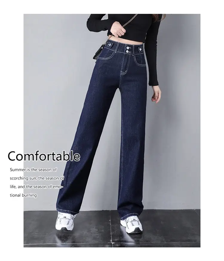 Dark Blue High-Waisted Straight Leg Jeans for Women 2026 — feature 14