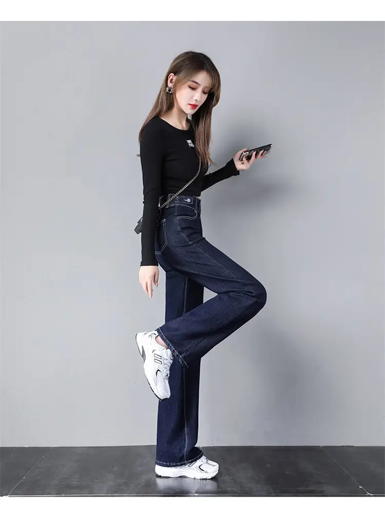 Dark Blue High-Waisted Straight Leg Jeans for Women 2026 — feature 15